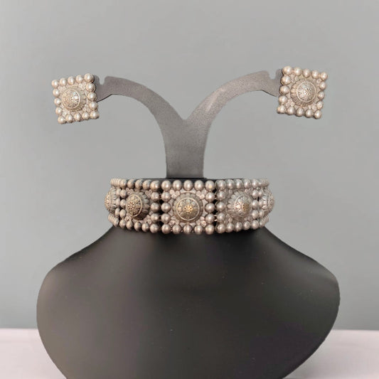 Rajasthani Silver Choker Set