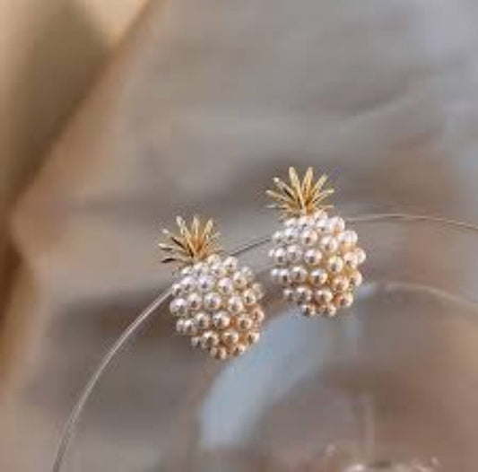 Pearl Pineapple Earrings